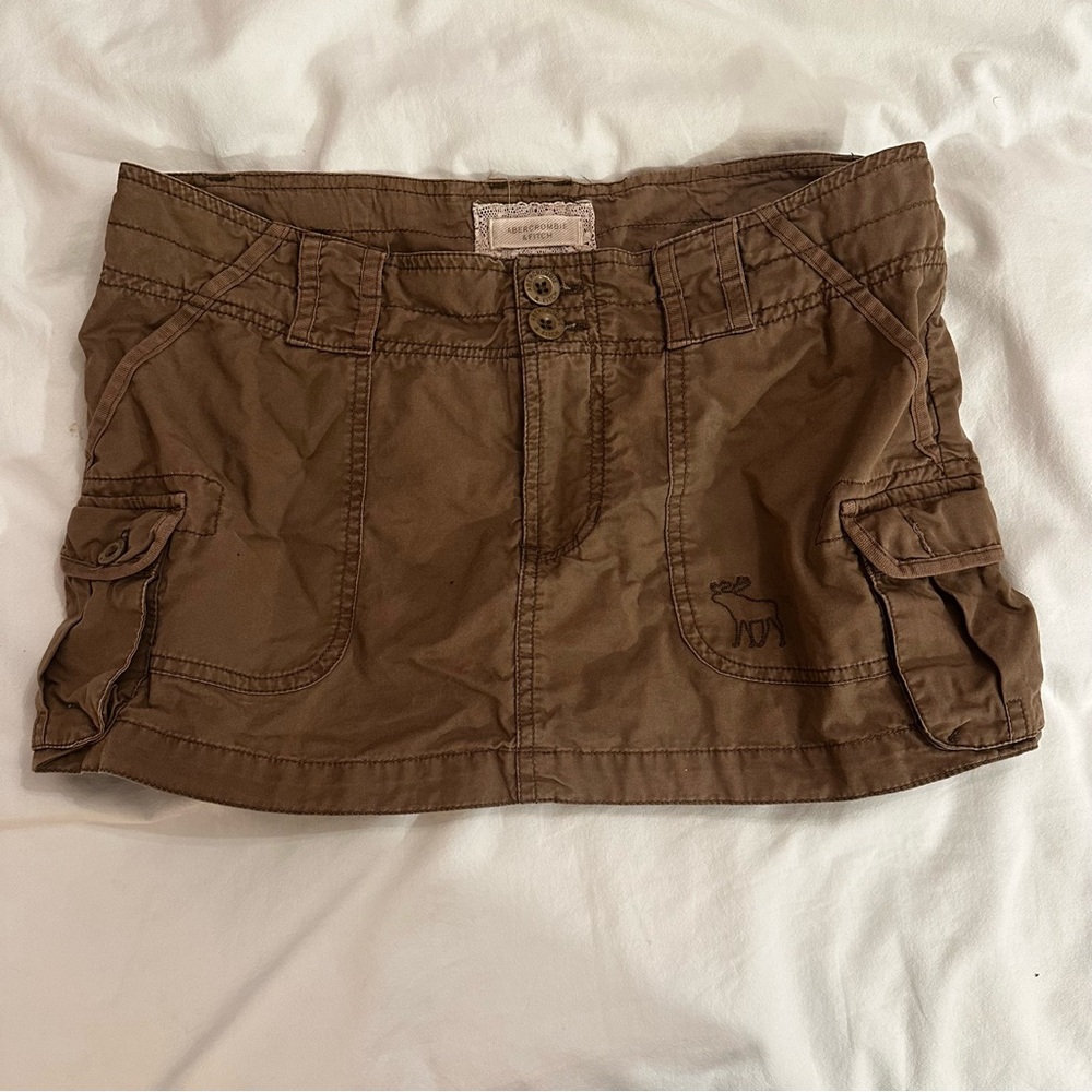 cargo brown mini skirt low waisted
